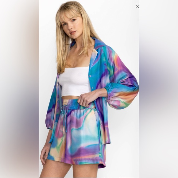 MERIDA MARBLE DRAWSTRING SHORT - Picture 2 of 8